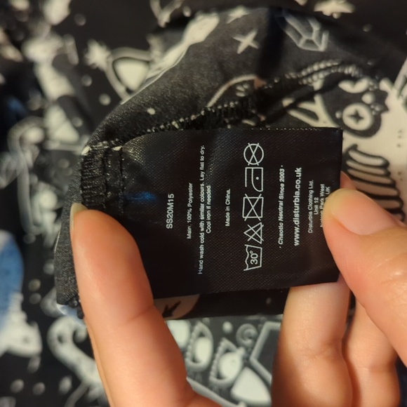 Disturbia Black and Cream Celestial Cat Pattern Midi Dress - Picture 3 of 5